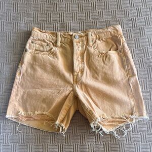77% Cotton pistola Peach Distressed Denim Shorts